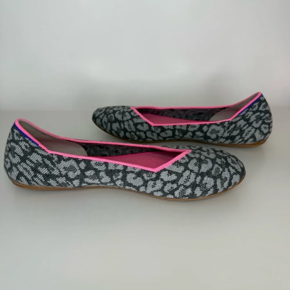 Rothy’s The Merino Wool Haze Spot Pink & Gray Slip On Flats Women’s Size 10.5